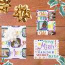 Search for merry christmas script wrapping paper Typography