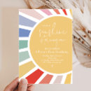 Search for sunshine 1st birthday invitations Here comes the sun