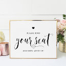 Search for please find your seat wedding signs Script