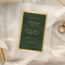 Search for dark green and gold wedding invitations Typography