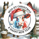 Search for happy cow stickers Merry christmas