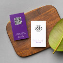 Search for black and purple business cards Qr code
