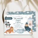 Search for penguin 1st birthday invitations Arctic animals