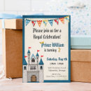 Search for blue and gold prince birthday invitations Castle