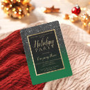Search for green gold corporate christmas invitations Elegant