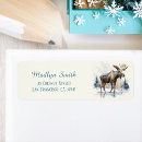 Search for moose return address labels Watercolor