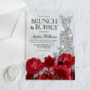 Search for red and silver bridal shower invitations Flowers