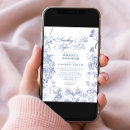 Search for victorian bridal shower invitations Blue and white