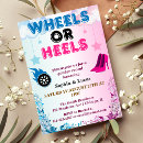 Search for wheels or heels gender reveal invitations Boy or girl