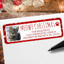 Search for funny cat return address labels Meowy christmas