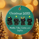 Search for funny cat christmas tree decorations Green