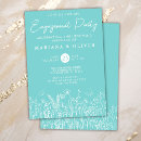 Search for teal engagement party invitations Modern