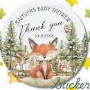 Search for woodland celebration stickers Girl baby shower
