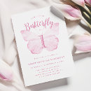 Search for pink butterfly birthday invitations Feminine