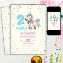 Search for unicorn 2nd birthday invitations Girls birthday party