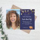 Search for stars graduation invitations announcements Blue and gold