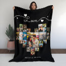 Search for heart shaped collage blankets Black and white