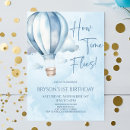Search for blue hot air balloon birthday invitations Boy