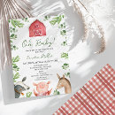 Search for barnyard animals baby shower invitations Greenery