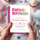 Search for colourful sweet 16 invitations Modern sweet sixteen