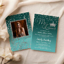 Search for aqua blue quinceanera invitations Princess