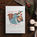 Search for sloth christmas cards Watercolor