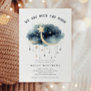 Search for moon and stars baby shower invitations Trendy