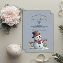 Search for a snowman with baby shower invitations December january february