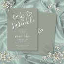 Search for gender neutral baby sprinkle invitations Sage green