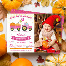 Search for pink tractor birthday invitations Girl