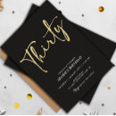 Search for black and gold 30th birthday invitations Handwritten script
