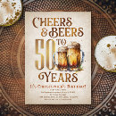 Search for beer 50th birthday invitations Cheers to 50 years