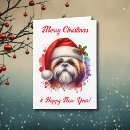 Search for shih tzu christmas cards Watercolor