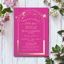 Search for pink moon baby shower invitations Pink and gold