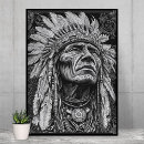 Search for native american posters Black and white