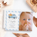 Search for little blue truck birthday invitations Autumn