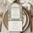 Search for bougainvillea invitations Retro whimsical green gold