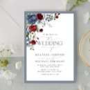 Search for dusty blue and burgundy wedding invitations Botanical greenery