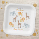 Search for gender neutral baby elephant plates Safari animals