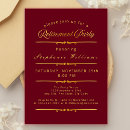 Search for burgundy gold retirement party invitations Chic