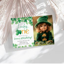 Search for lucky one birthday invitations St patricks day birthday