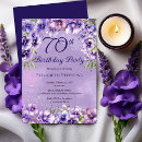 Search for purple 70th birthday invitations 70 years old