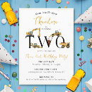 Search for excavator birthday invitations Boy