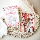 Search for a little sweetheart is on the way baby girl shower invitations Pink and red