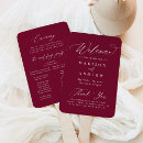 Search for burgundy wedding programs Typography
