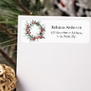 Search for winter wreath return address labels Watercolor