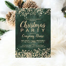 Search for green gold corporate christmas invitations Elegant