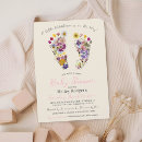 Search for baby footprints invitations Floral