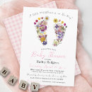 Search for baby footprints invitations Floral