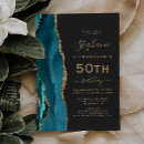 Search for teal gold 50th birthday invitations Elegant